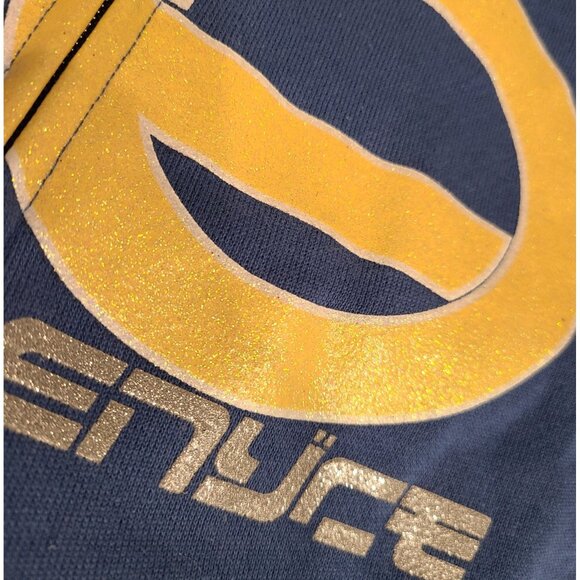 New! Vintage Enyce Womens Sz 1X Blue Gold Short Sleeve Full Zip Hoodie Y2K - Picture 4 of 12